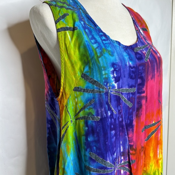 Hula Hula Hawaii Dragonfly Tie Dye Dress / Coverup (OS) - Picture 3 of 11